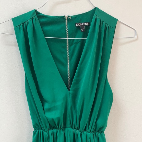 Express Green Open Back Dress - Picture 2 of 5